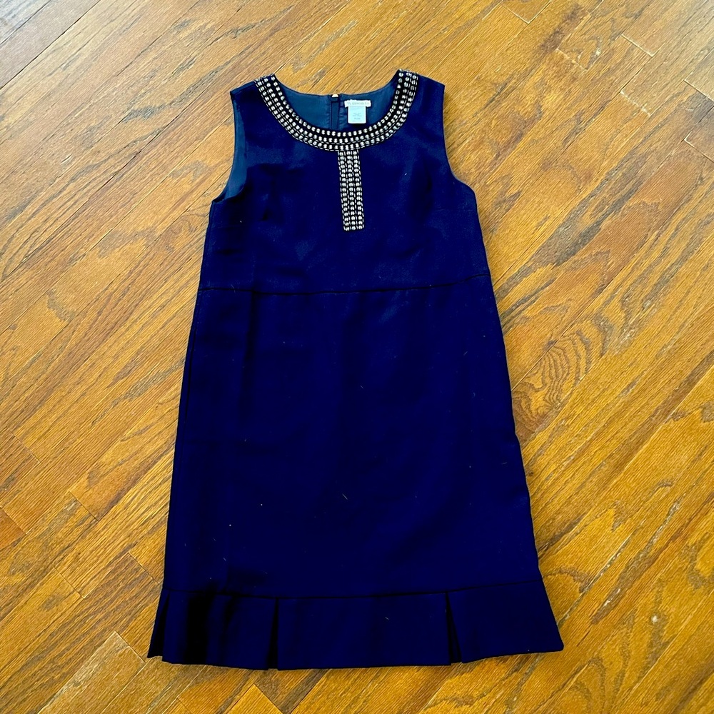 Beautiful navy blue dress with light gold tinted rhinestones